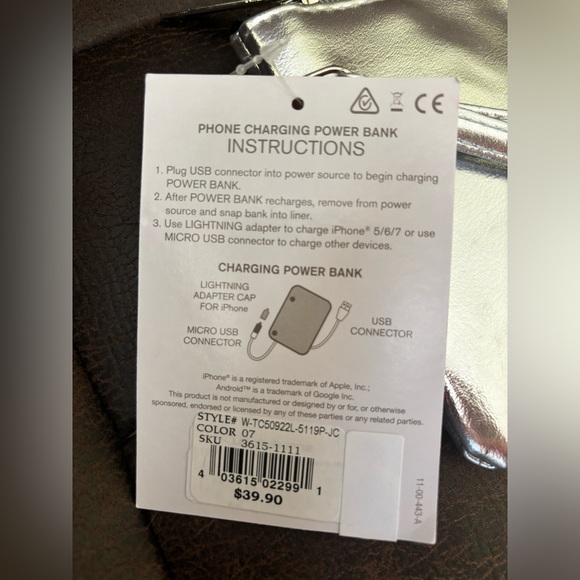 Liz Claiborne phone charging wallet - Picture 5 of 5